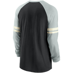 Las Vegas Raiders Throwback Raglan Long Sleeve T-Shirt - Black/Silver T-shirts