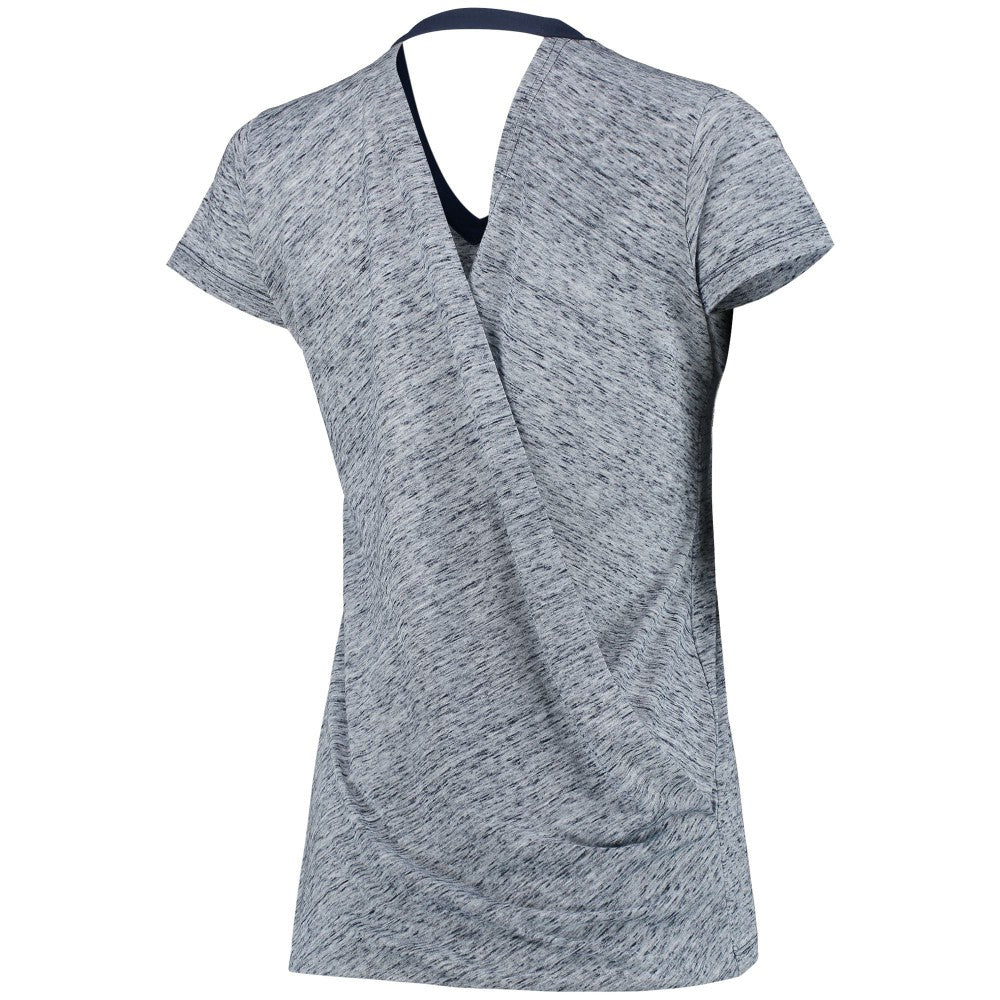 Milwaukee Brewers Touch Women's Hail Mary V-Neck Back Wrap T-Shirt - Navy T-shirts