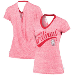 St. Louis Cardinals Touch Women's Hail Mary V-Neck Back Wrap T-Shirt - Red T-shirts