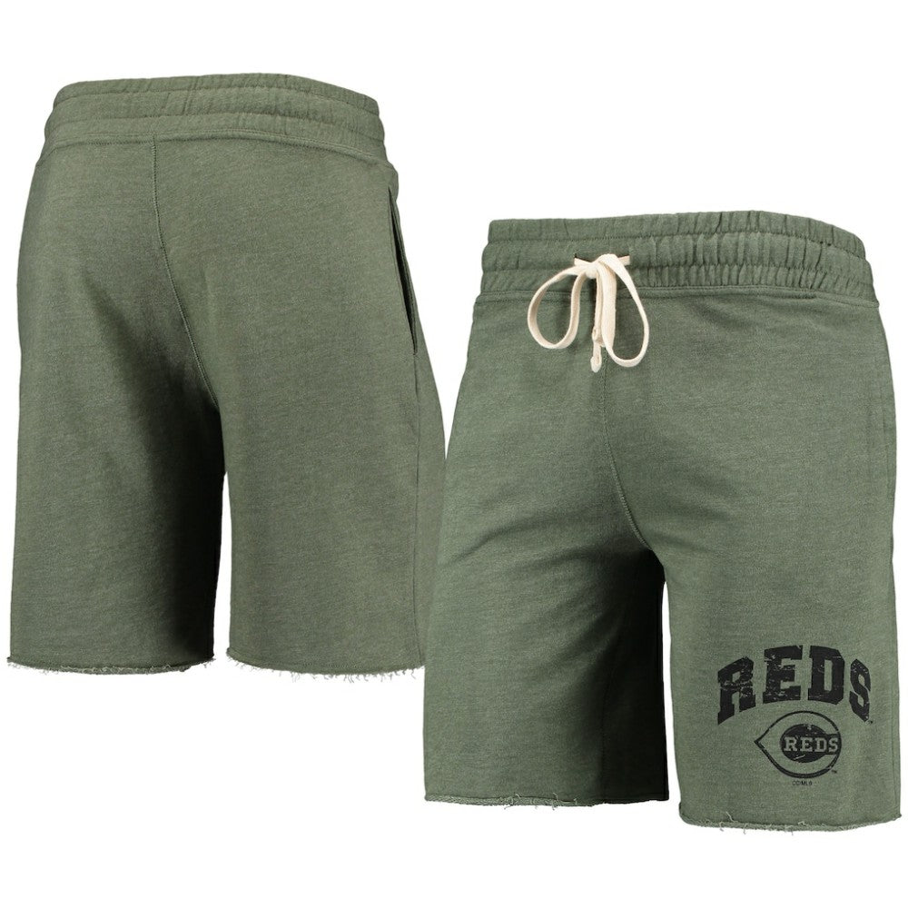 Cincinnati Reds Concepts Sport Mainstream Tri-Blend Shorts - Heathered Olive Shorts