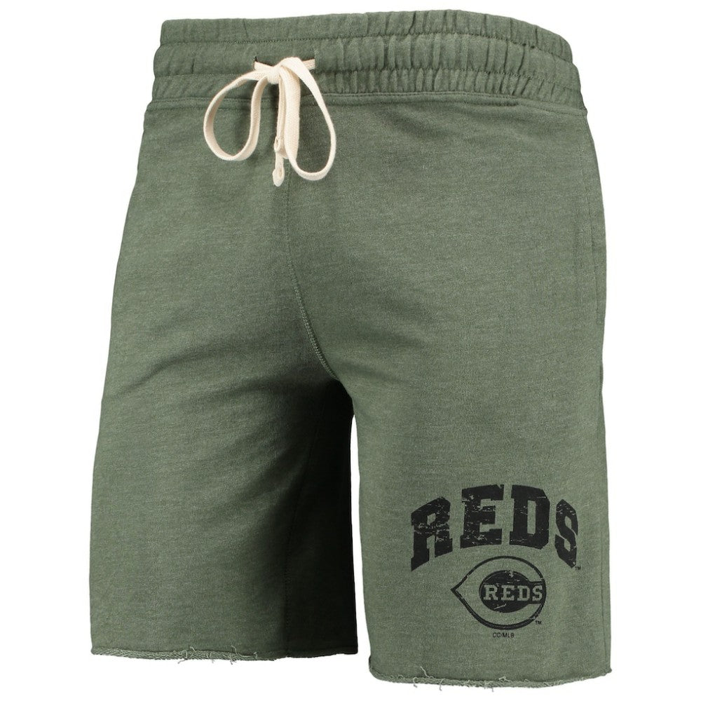 Cincinnati Reds Concepts Sport Mainstream Tri-Blend Shorts - Heathered Olive Shorts