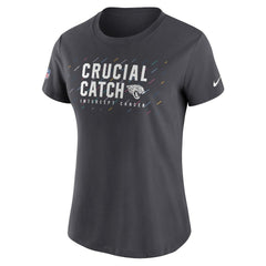 Jacksonville Jaguars Women's NFL Crucial Catch Performance T-Shirt - Anthracite T-shirts