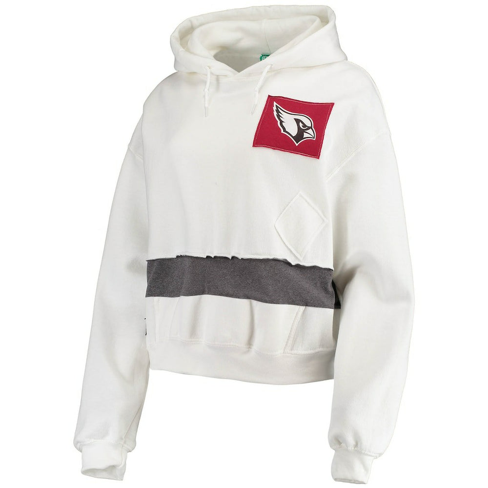 Arizona Cardinals Refried Apparel Women's Sustainable Crop Dolman Pullover Hoodie - White Hoodies