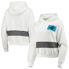 Carolina Panthers Refried Apparel Women's Sustainable Crop Dolman Pullover Hoodie - White Hoodies
