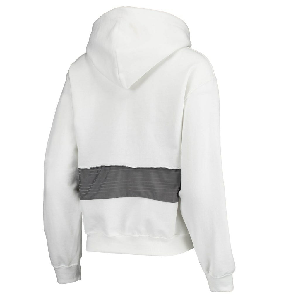 Los Angeles Rams Refried Apparel Women's Sustainable Crop Dolman Pullover Hoodie - White Hoodies