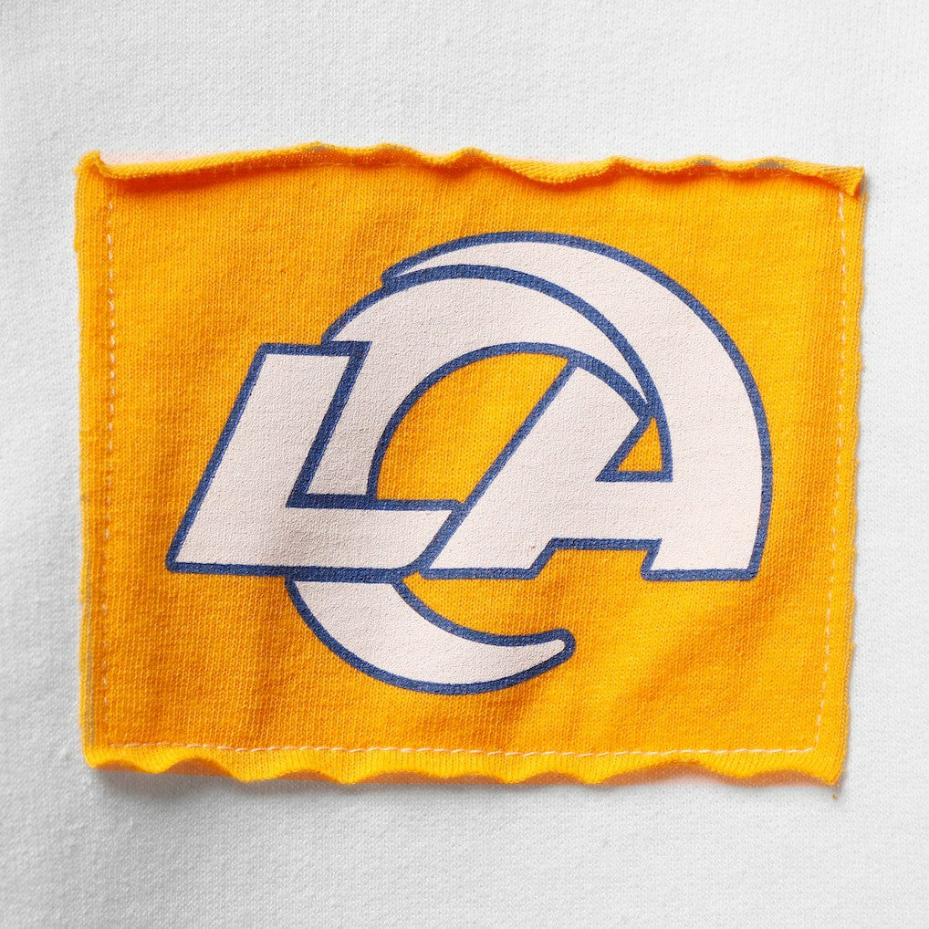 Los Angeles Rams Refried Apparel Women's Sustainable Crop Dolman Pullover Hoodie - White Hoodies