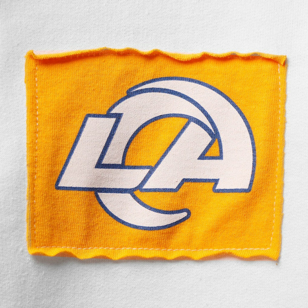 Los Angeles Rams Refried Apparel Women's Sustainable Crop Dolman Pullover Hoodie - White Hoodies