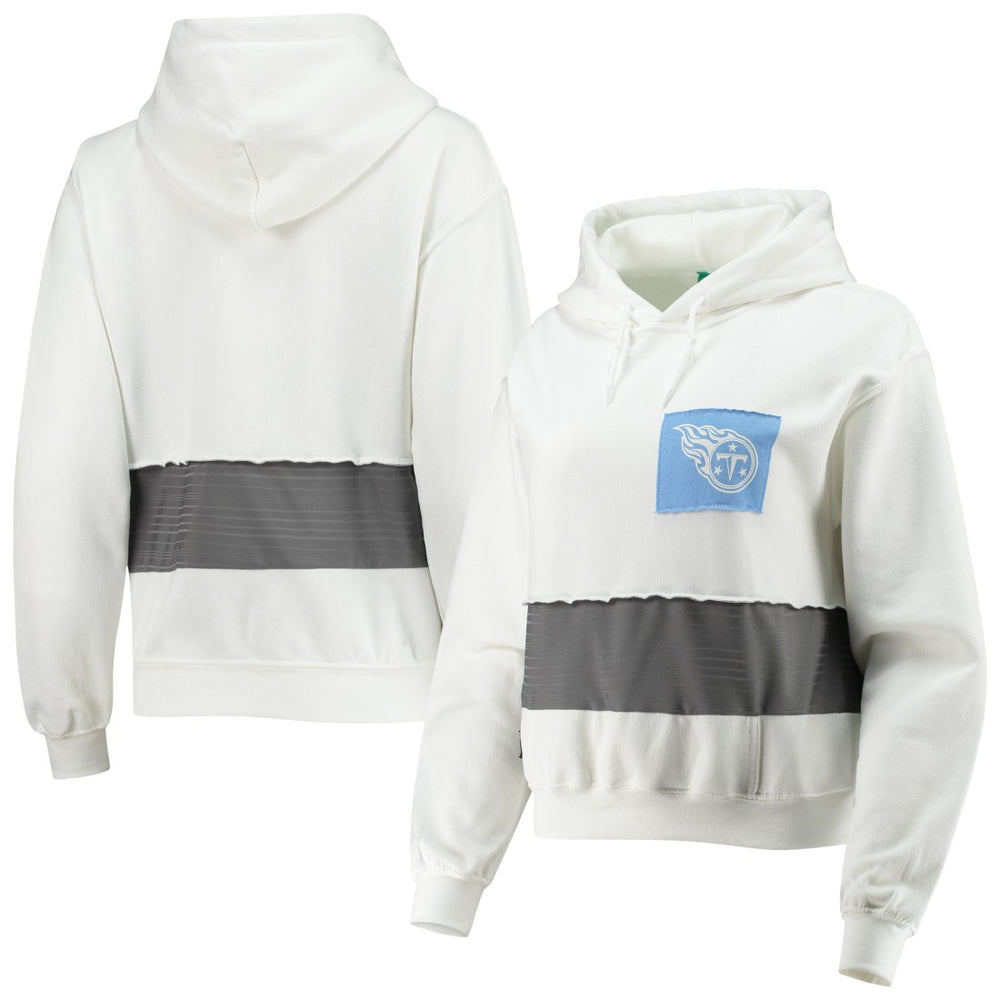 Tennessee Titans Refried Apparel Women's Sustainable Crop Dolman Pullover Hoodie - White Hoodies