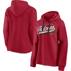 Atlanta Falcons Women's First Contact Raglan Pullover Hoodie - Red Hoodies