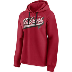 Atlanta Falcons Women's First Contact Raglan Pullover Hoodie - Red Hoodies