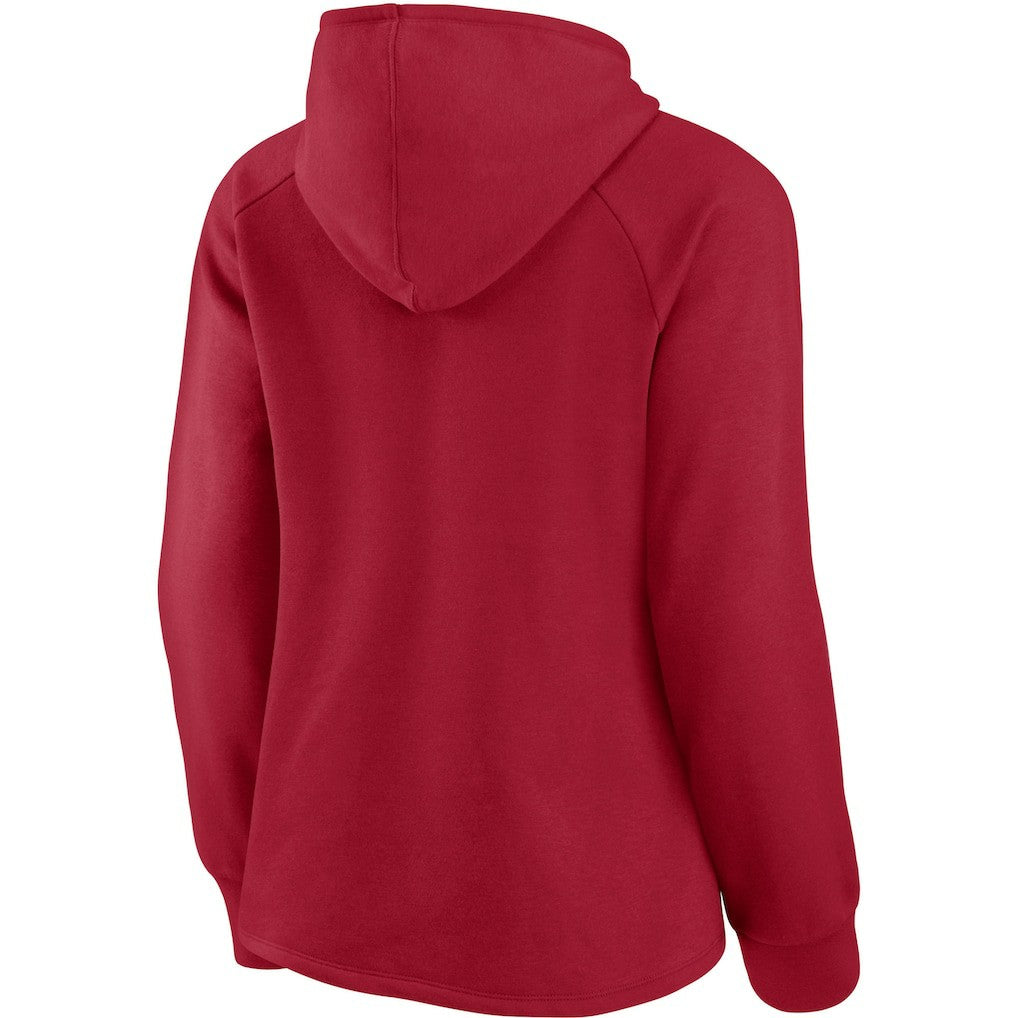 Atlanta Falcons Women's First Contact Raglan Pullover Hoodie - Red Hoodies
