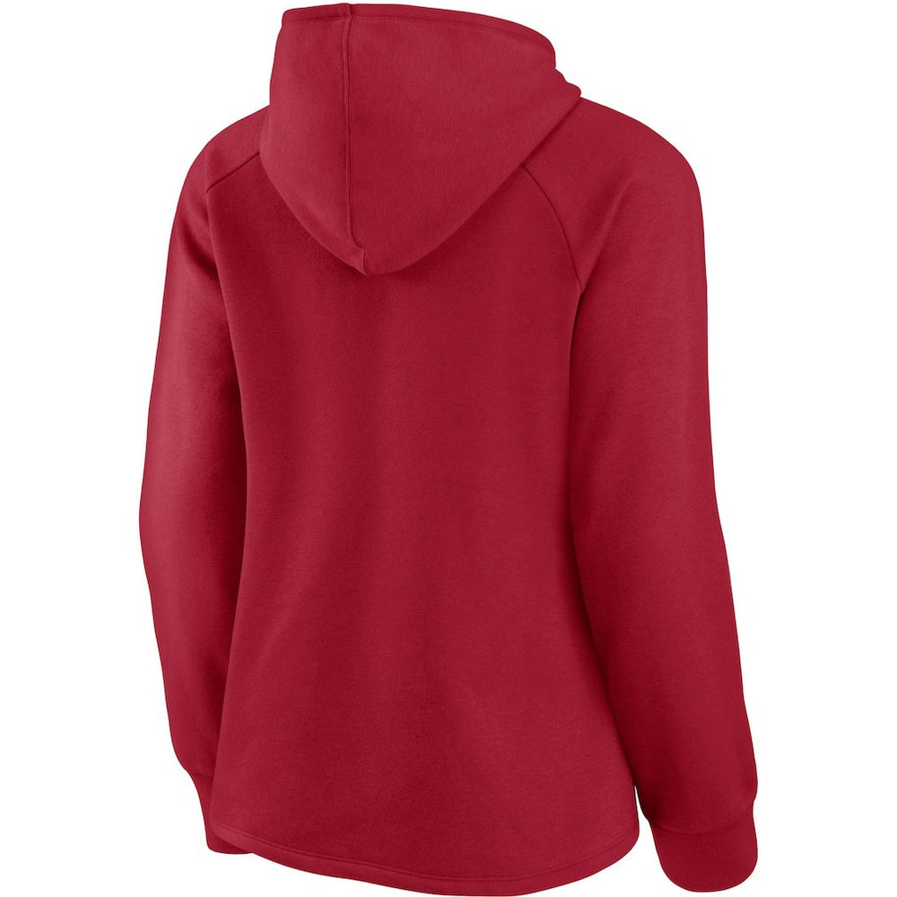 Atlanta Falcons Women's First Contact Raglan Pullover Hoodie - Red Hoodies