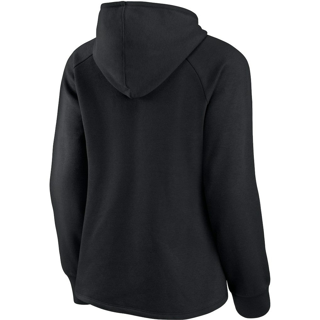 New Orleans Saints Women's First Contact Raglan Pullover Hoodie - Black Hoodies