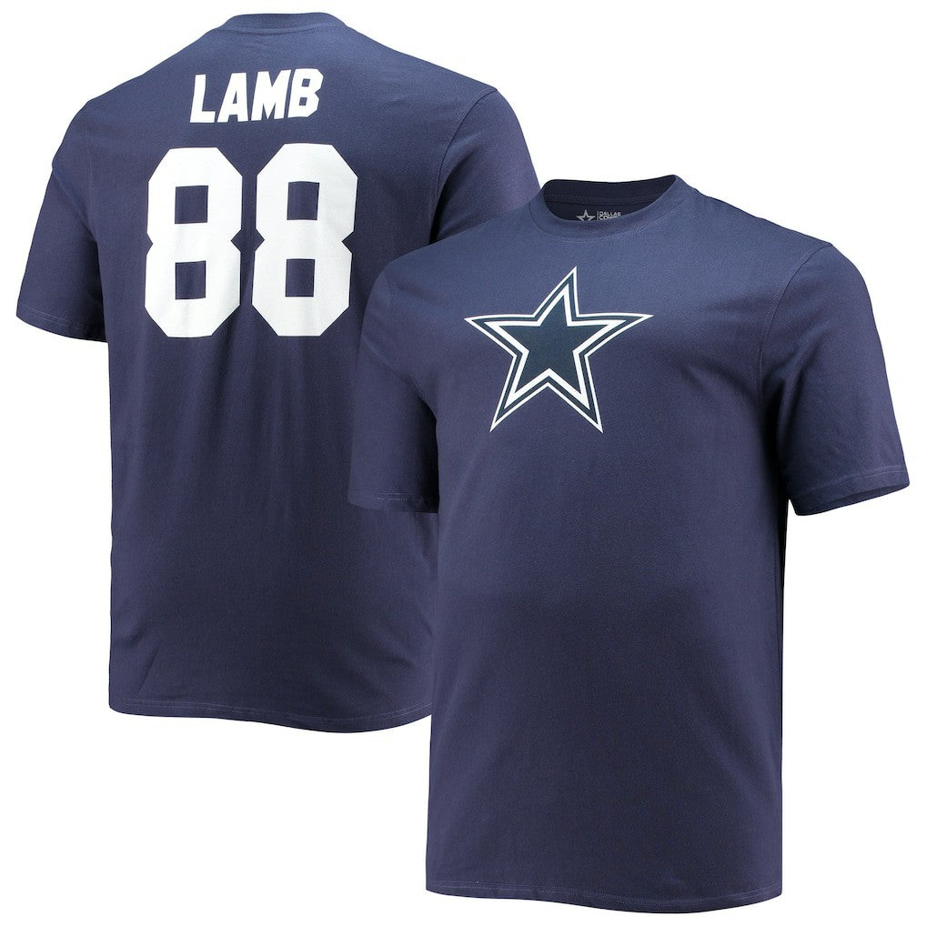CeeDee Lamb Dallas Cowboys Big & Tall Player Name & Number T-Shirt - Navy T-shirts