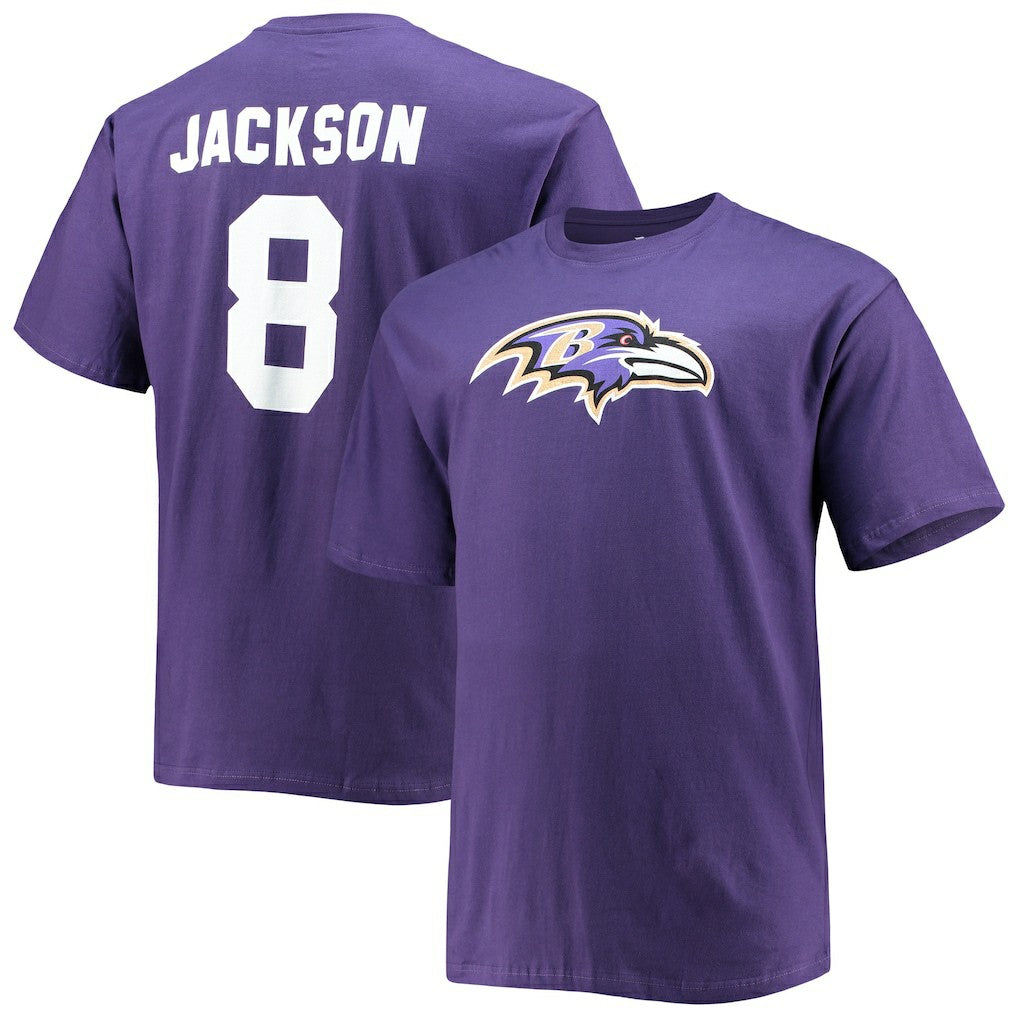 Lamar Jackson Baltimore Ravens Big & Tall Player Name & Number T-Shirt - Purple T-shirts