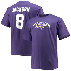 Lamar Jackson Baltimore Ravens Big & Tall Player Name & Number T-Shirt - Purple T-shirts