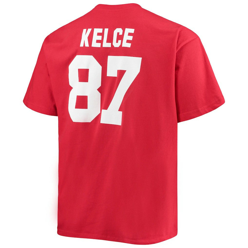 Travis Kelce Kansas City Chiefs Big & Tall Player Name & Number T-Shirt - Red T-shirts