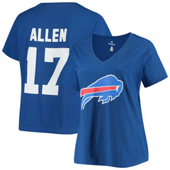 Josh Allen Buffalo Bills Women's Plus Size Name & Number V-Neck T-Shirt - Royal T-shirts