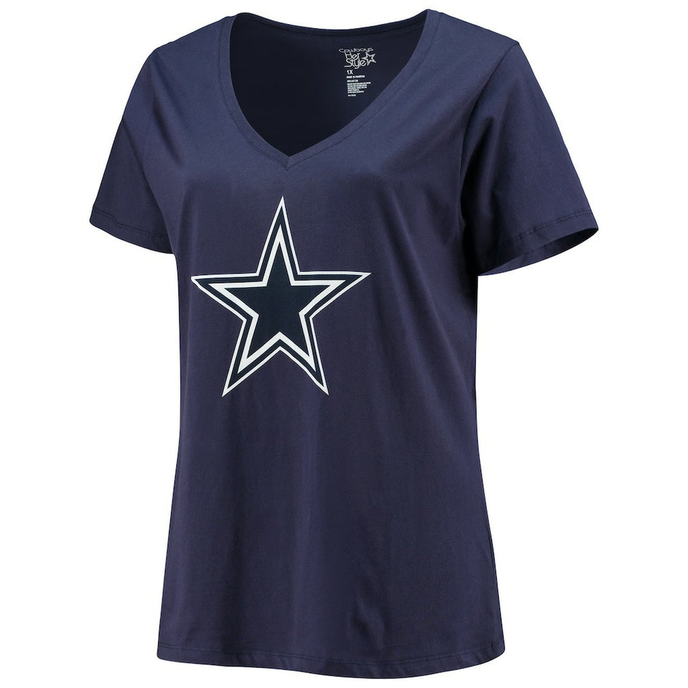 CeeDee Lamb Dallas Cowboys Women's Plus Size Name & Number V-Neck T-Shirt - Navy T-shirts