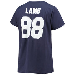 CeeDee Lamb Dallas Cowboys Women's Plus Size Name & Number V-Neck T-Shirt - Navy T-shirts