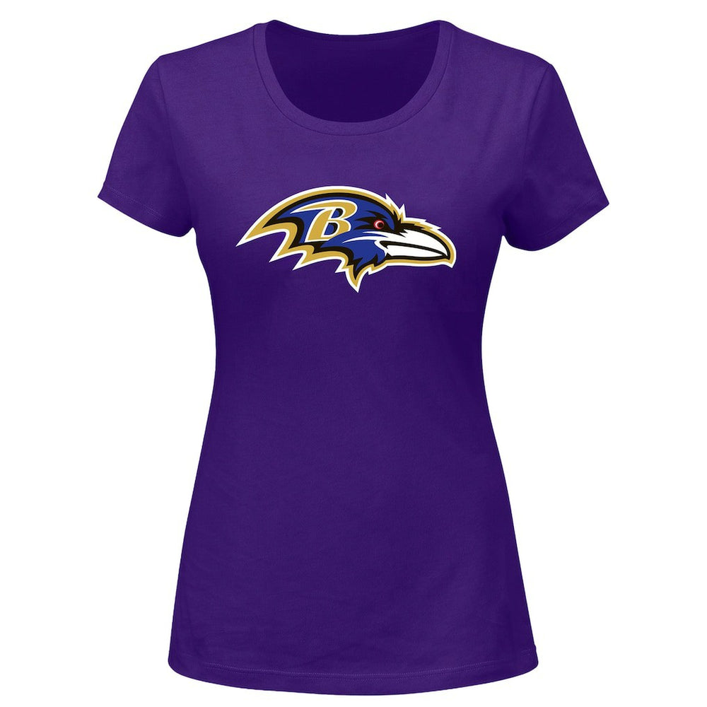Lamar Jackson Baltimore Ravens Women's Plus Size Name & Number V-Neck T-Shirt - Purple T-shirts