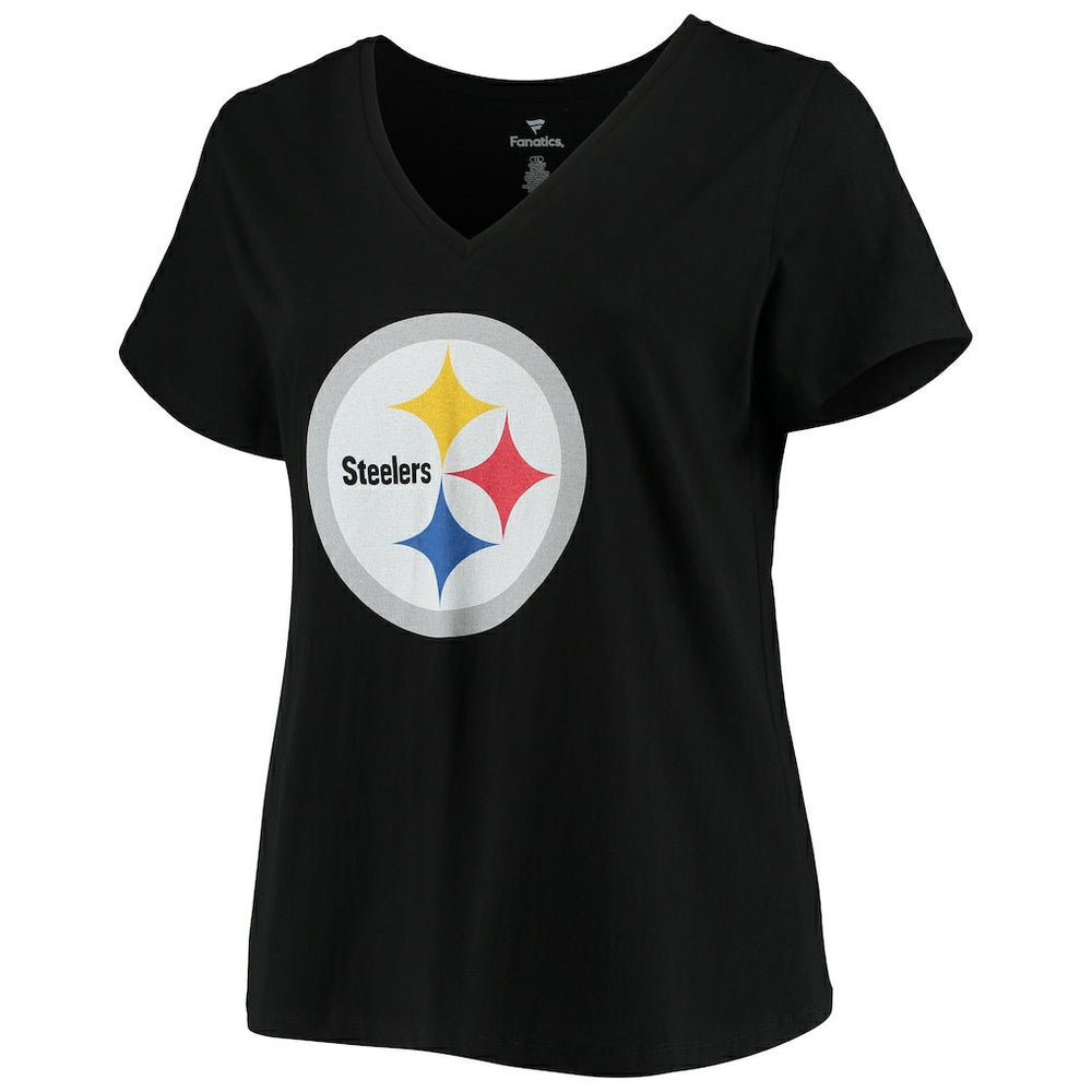 T.J. Watt Pittsburgh Steelers Women's Plus Size Name & Number V-Neck T-Shirt - Black T-shirts