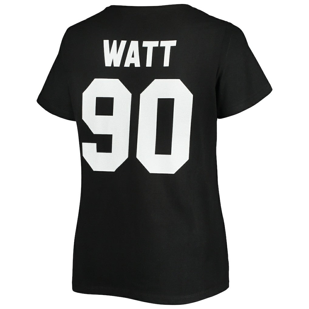 T.J. Watt Pittsburgh Steelers Women's Plus Size Name & Number V-Neck T-Shirt - Black T-shirts