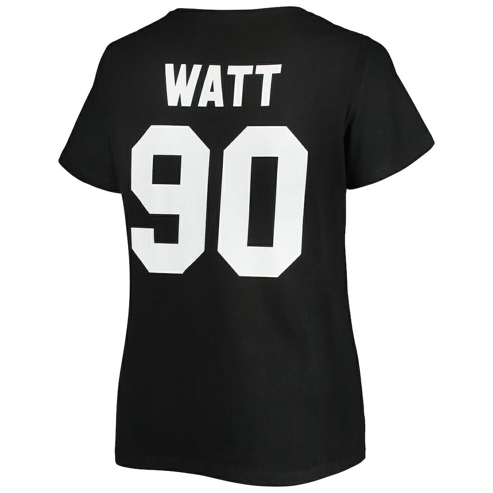 T.J. Watt Pittsburgh Steelers Women's Plus Size Name & Number V-Neck T-Shirt - Black T-shirts