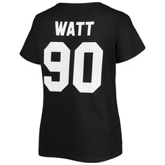 T.J. Watt Pittsburgh Steelers Women's Plus Size Name & Number V-Neck T-Shirt - Black T-shirts