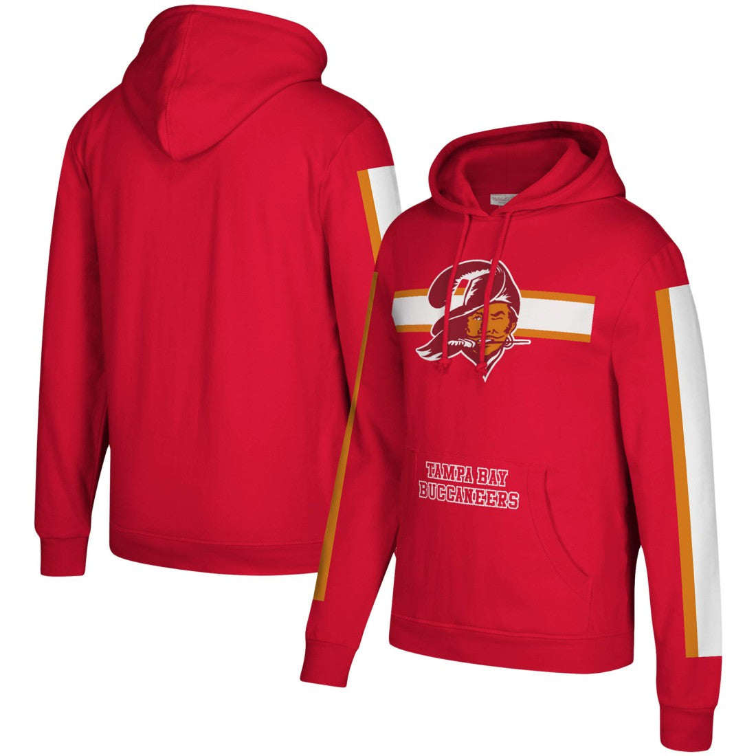 Tampa Bay Buccaneers Three Stripe Pullover Hoodie - Red Hoodies