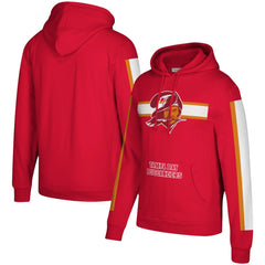 Tampa Bay Buccaneers Three Stripe Pullover Hoodie - Red Hoodies