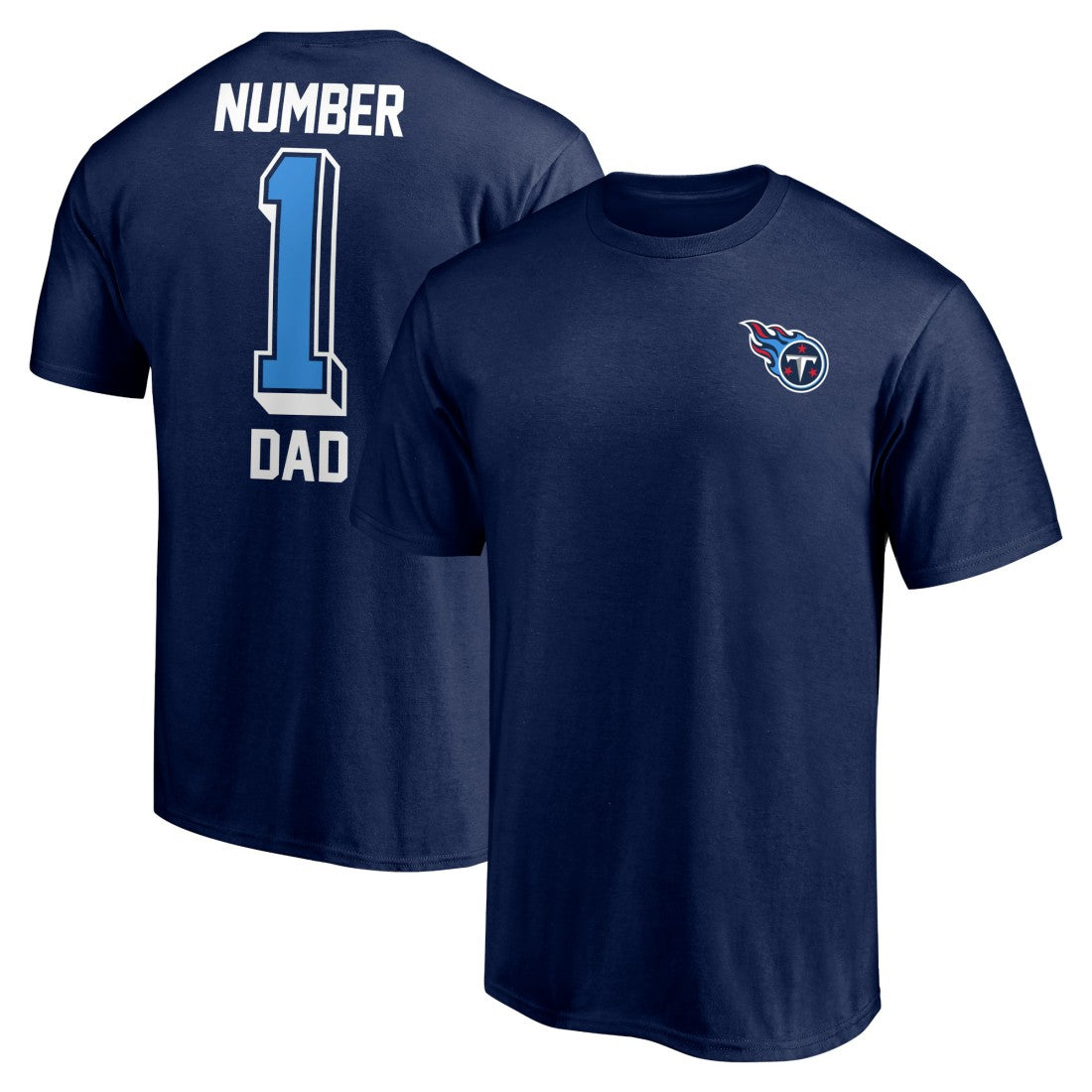 Tennessee Titans #1 Dad T-Shirt - Navy T-shirts