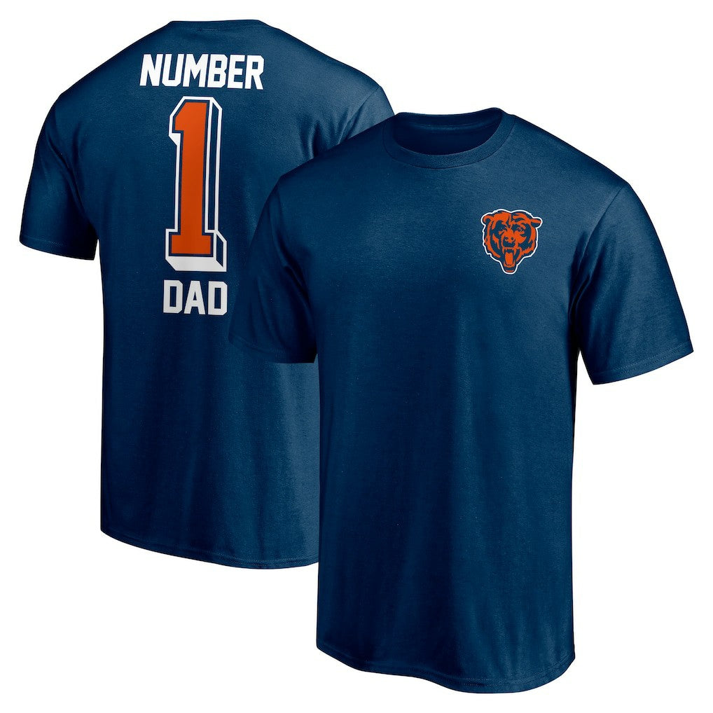 Chicago Bears #1 Dad T-Shirt - Navy T-shirts