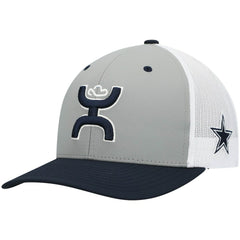 Dallas Cowboys HOOey Tri-Color H Trucker Snapback Hat - Gray/Navy Hats
