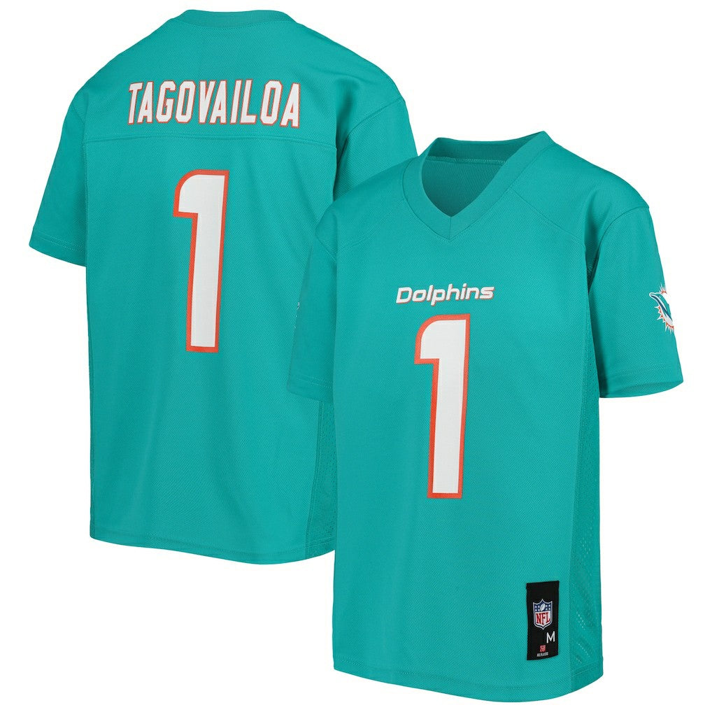 Tua Tagovailoa Miami Dolphins Youth Replica Player Jersey - Aqua Jerseys