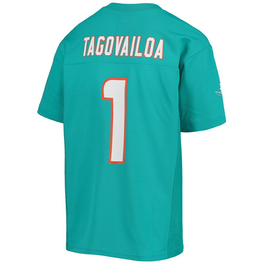 Tua Tagovailoa Miami Dolphins Youth Replica Player Jersey - Aqua Jerseys