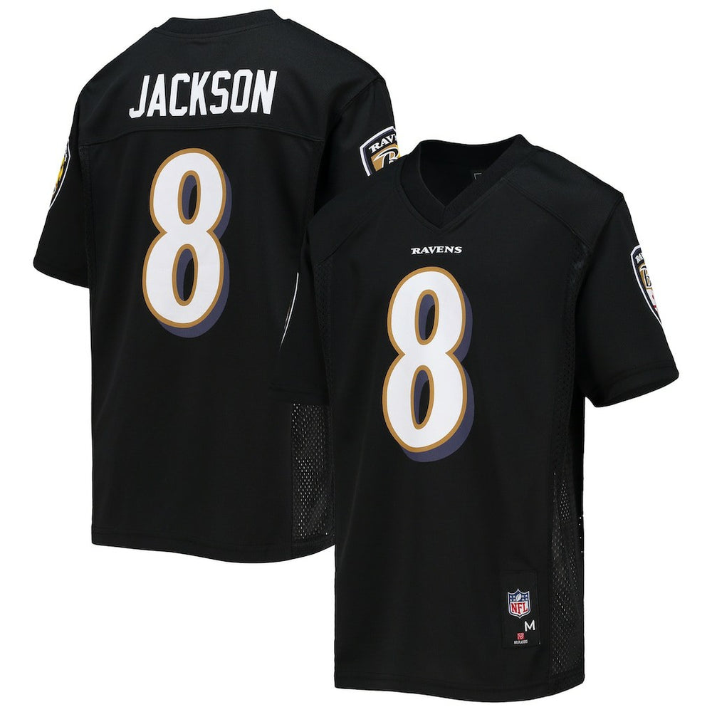 Lamar Jackson Baltimore Ravens Youth Replica Player Jersey - Black Jerseys