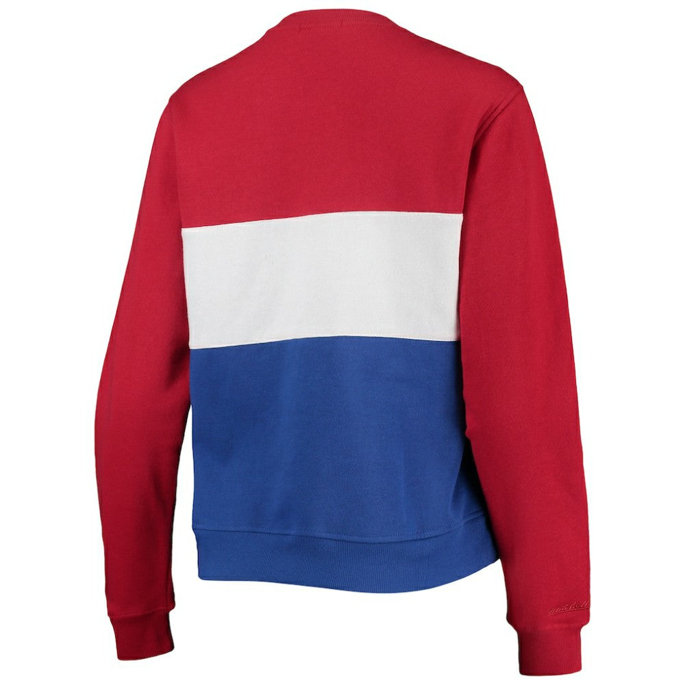 Chicago Cubs Mitchell & Ness Women's Color Block 2.0 Pullover Sweatshirt - Royal Pullover