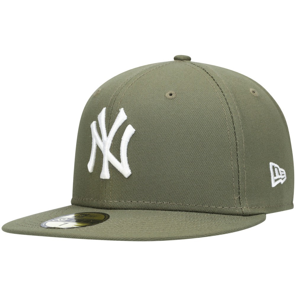 New York Yankees New Era White Logo 59FIFTY Fitted Hat - Olive Hats