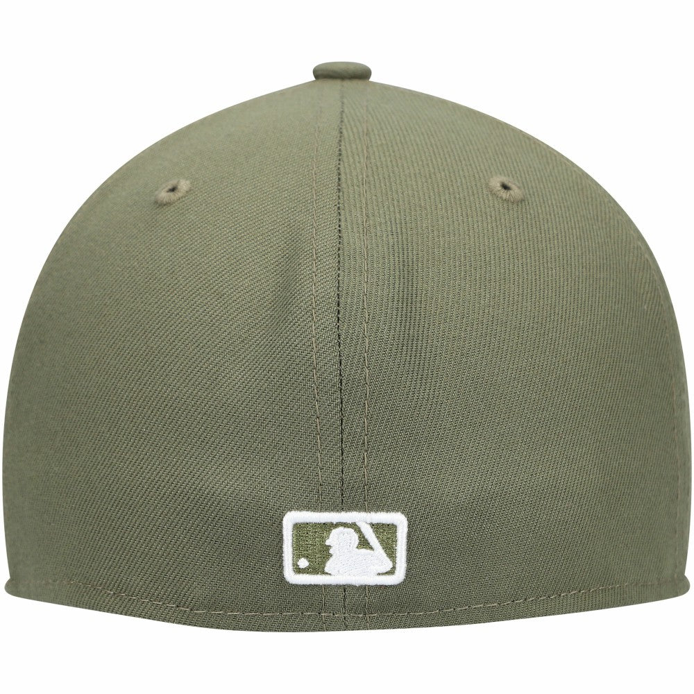 New York Yankees New Era White Logo 59FIFTY Fitted Hat - Olive Hats