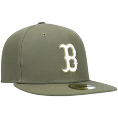 Boston Red Sox New Era White Logo 59FIFTY Fitted Hat - Olive Hats