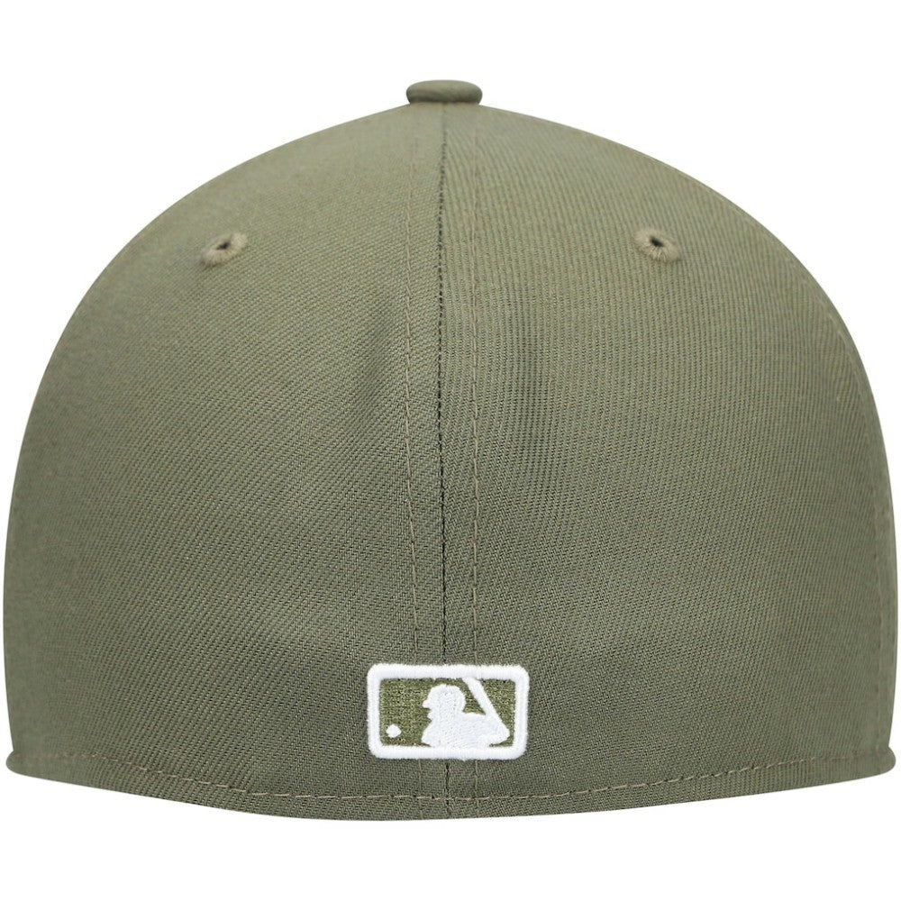 Boston Red Sox New Era White Logo 59FIFTY Fitted Hat - Olive Hats