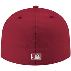 Miami Marlins New Era White Logo 59FIFTY Fitted Hat - Cardinal Hats