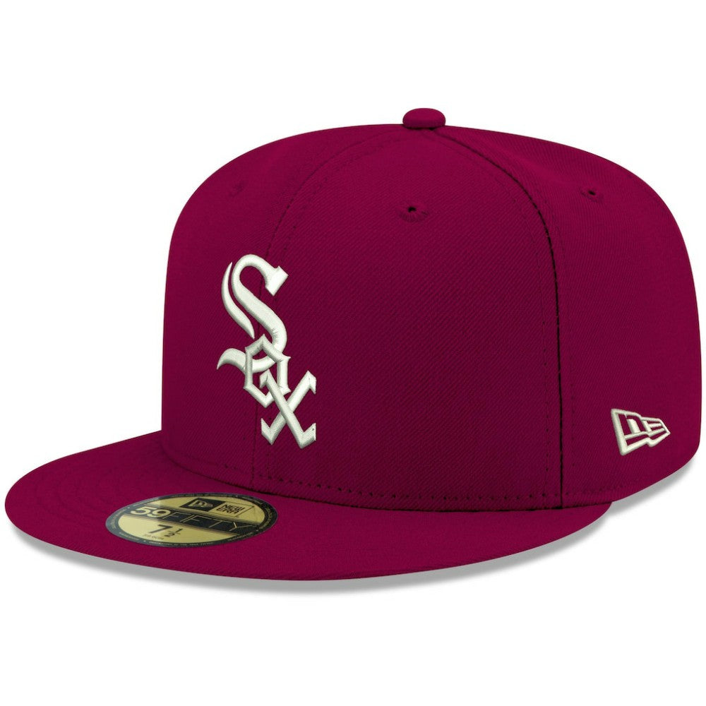 Chicago White Sox New Era White Logo 59FIFTY Fitted Hat - Cardinal Hats