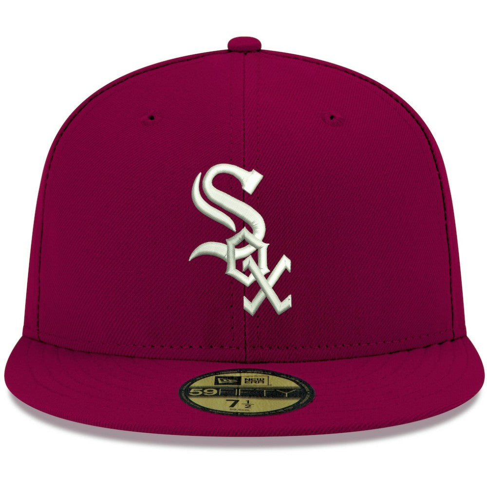 Chicago White Sox New Era White Logo 59FIFTY Fitted Hat - Cardinal Hats