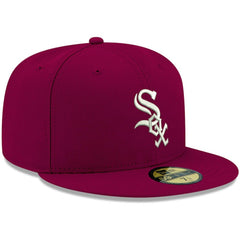 Chicago White Sox New Era White Logo 59FIFTY Fitted Hat - Cardinal Hats
