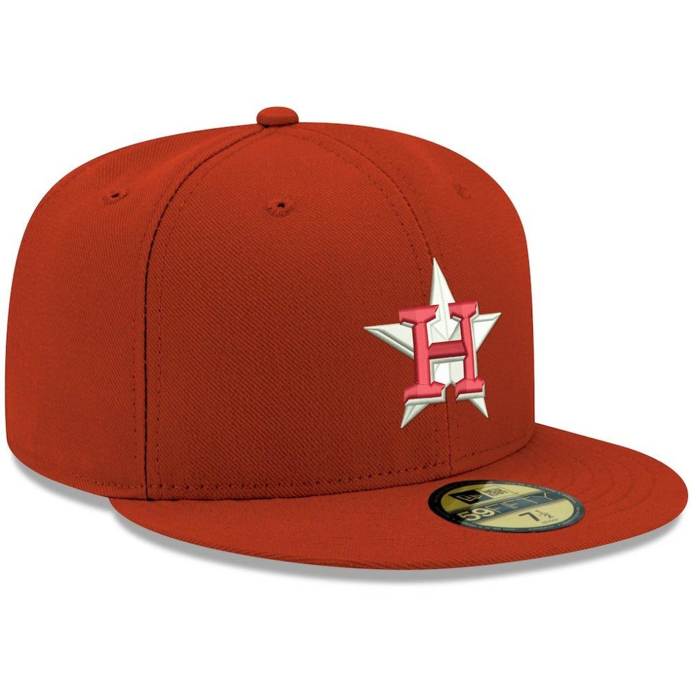 Houston Astros New Era White Logo 59FIFTY Fitted Hat - Red Hats