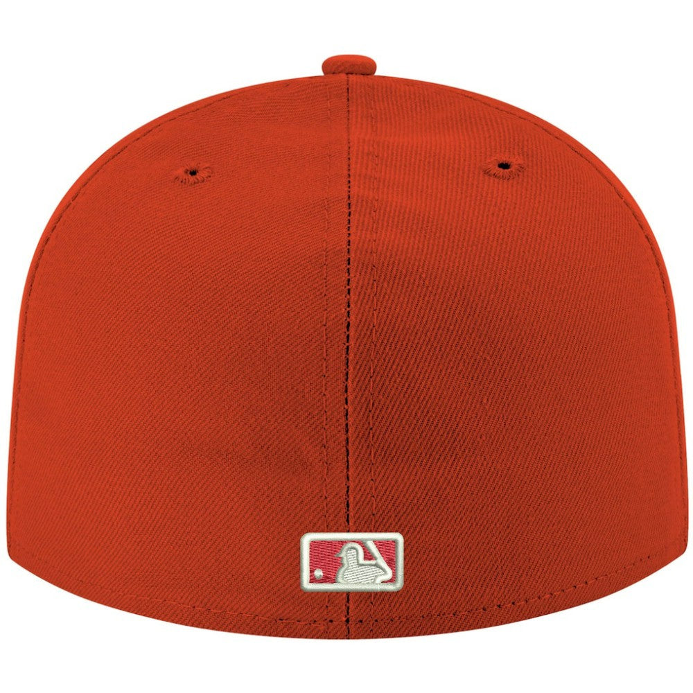 Chicago Cubs New Era White Logo 59FIFTY Fitted Hat - Red Hats