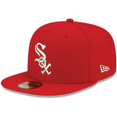 Chicago White Sox New Era White Logo 59FIFTY Fitted Hat - Red Hats