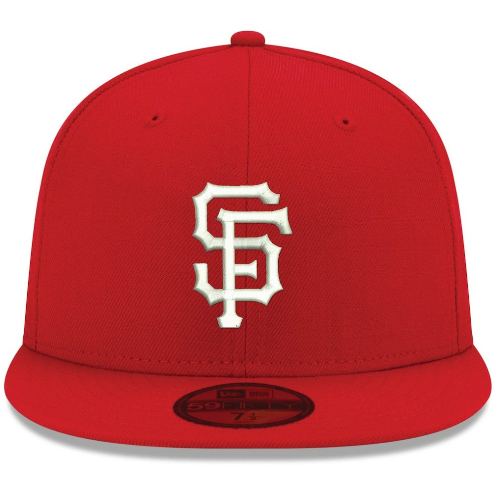 San Francisco Giants New Era White Logo 59FIFTY Fitted Hat - Red Hats